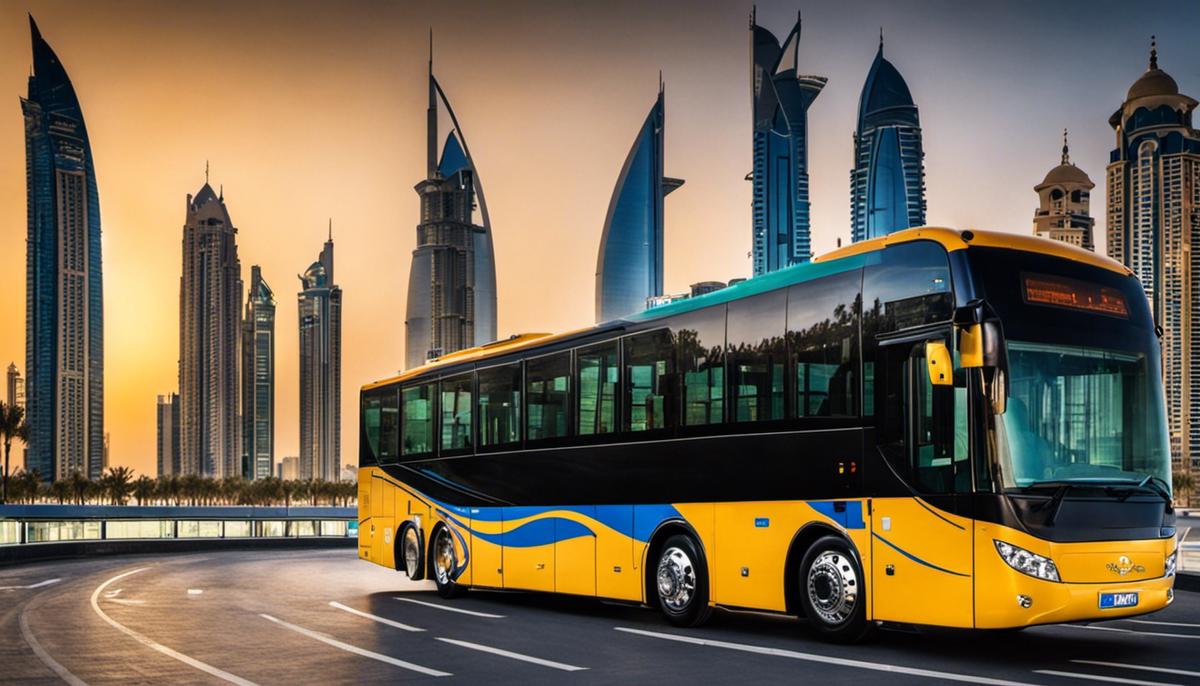 Image of a bus in Dubai city